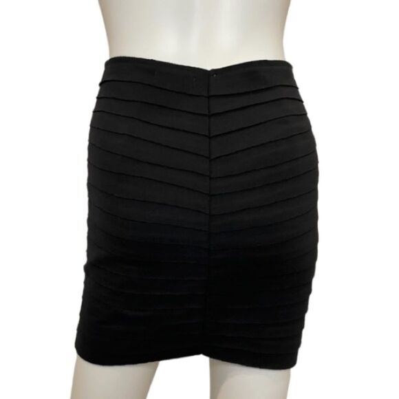 XS Silence + Noise black layered ribbed mini skirt zipper front Y2K - Picture 2 of 3